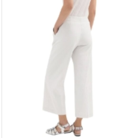 Theory Clean Terena Crop Wide Leg Pants – White – Size 4 – NWOT - Picture 2 of 4